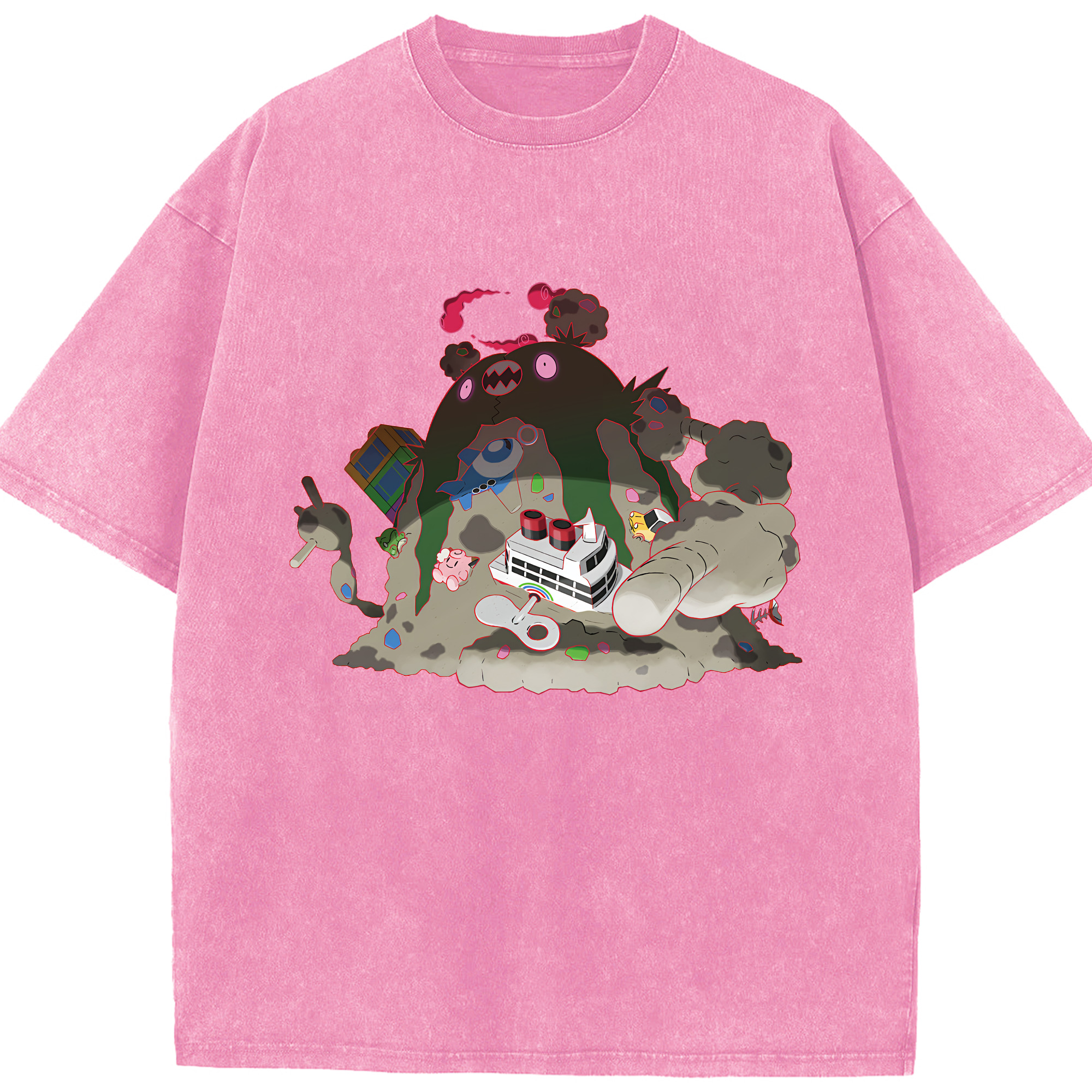 （画像用） ポケットモンスター Pokémon 綿100% ヴィンテージ風 半袖Tシャツ（フロントプリント）